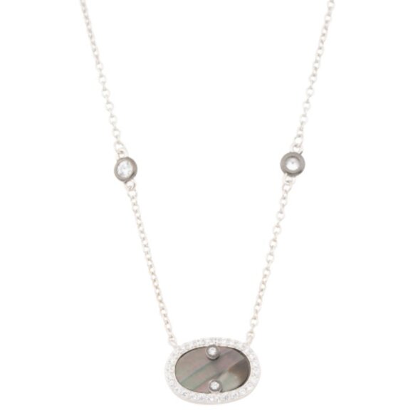 FREIDA ROTHMAN Sterling Silver Hint Of Sparkle Pendant Necklace 18in long - Picture 1 of 15